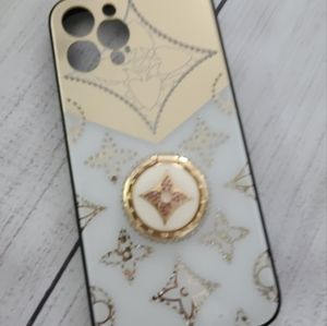IPhone 12 pro max mirror gold & white phone case.